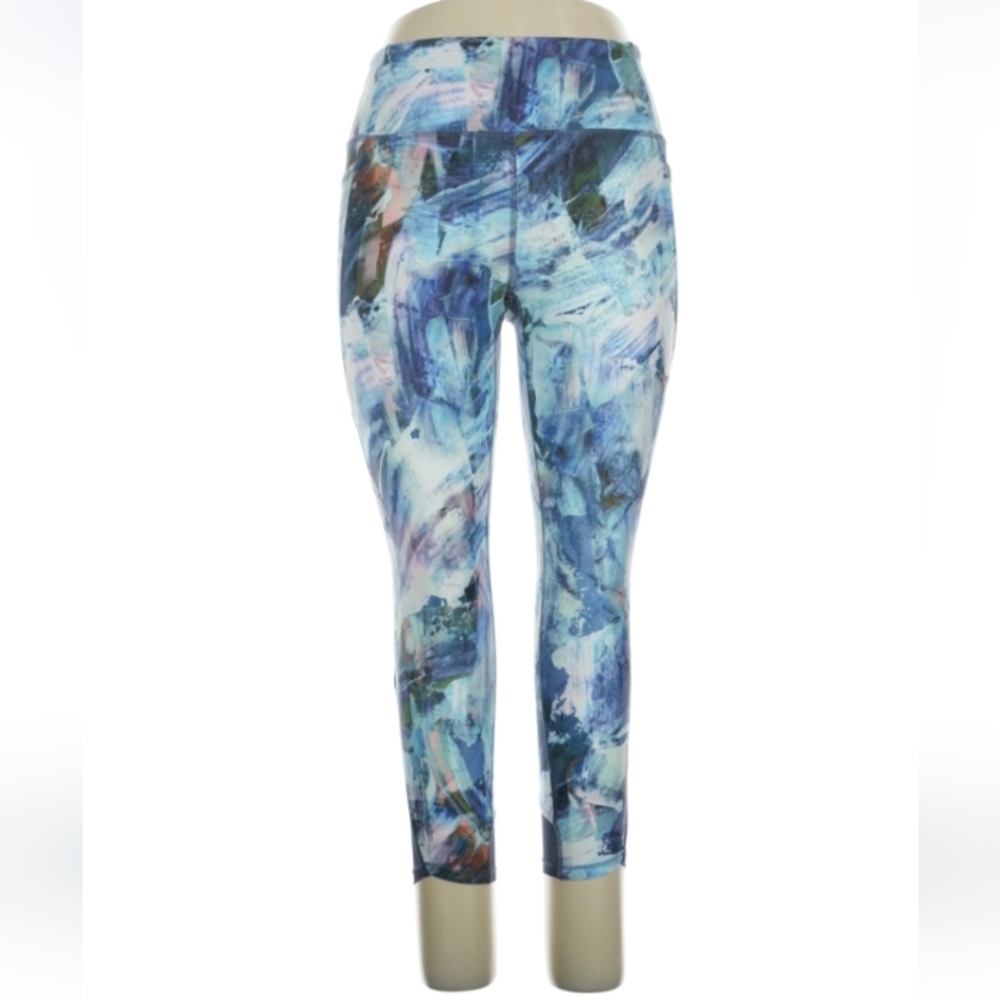 RBX Xl Active Pants Mixed Blue Abstract Print Leggings Womens Gym